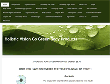 Tablet Screenshot of holisticvisiongogreenbodyproducts.com